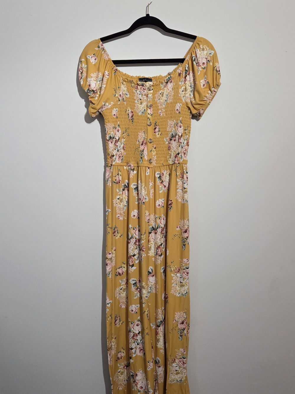 Derek Heart Mustard Floral Jumpsuit
